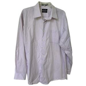 Nautica Long Sleeve 100% Cotton‎ Wrinkle Free Button Up Shirt Size 171/2